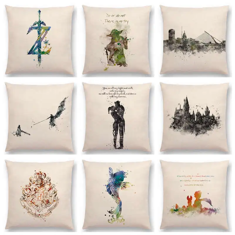 Фэнтези Хогвартс дышащая дикая Медуза Thunderbird кот фламинго волшебный акварельный