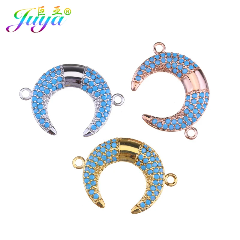 Juya DIY исламские ювелирные изделия в виде полумесяца фурнитура Алла талисман Шарм Разъем Аксессуары для мусульманской молитвы ювелирные изделия серьги изготовление