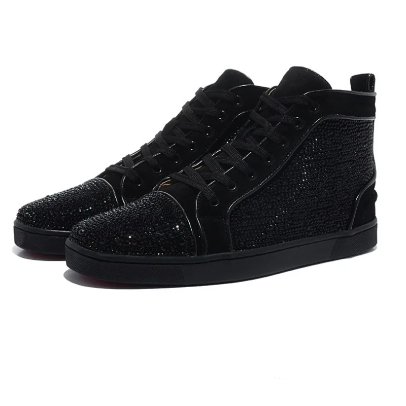 Фирменный дизайн мужские кроссовки с шипами яркие цвета Высокая мужская обувь