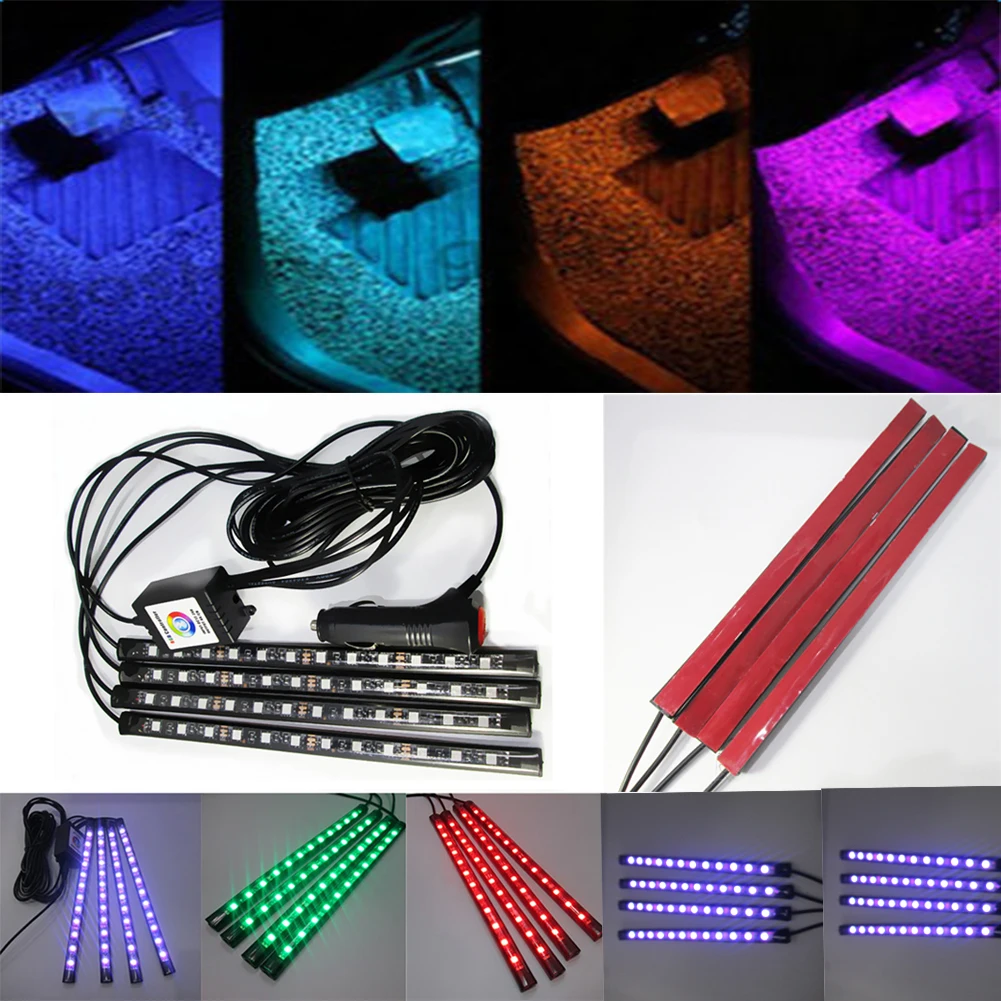 New 12V LED RGB Car Interior Atmosphere USB Lights Strip Colors Lamps Decor | Автомобили и мотоциклы