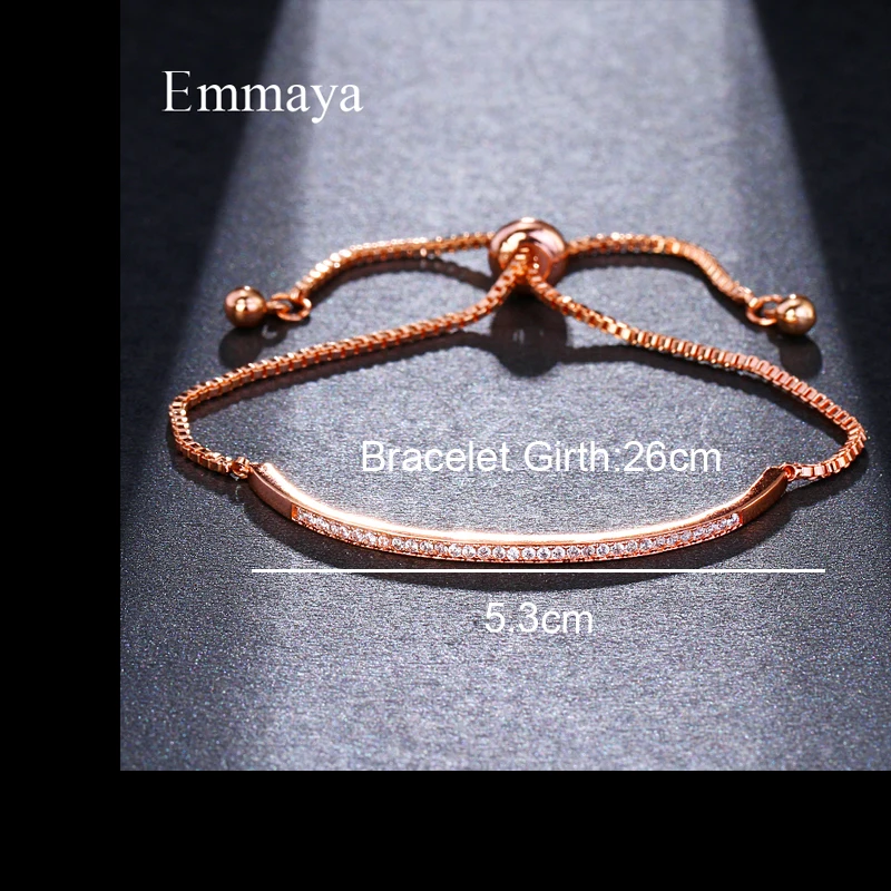 Регулируемый браслет EMMAYA для женщин Браслет слайдер с блестящими фианитами
