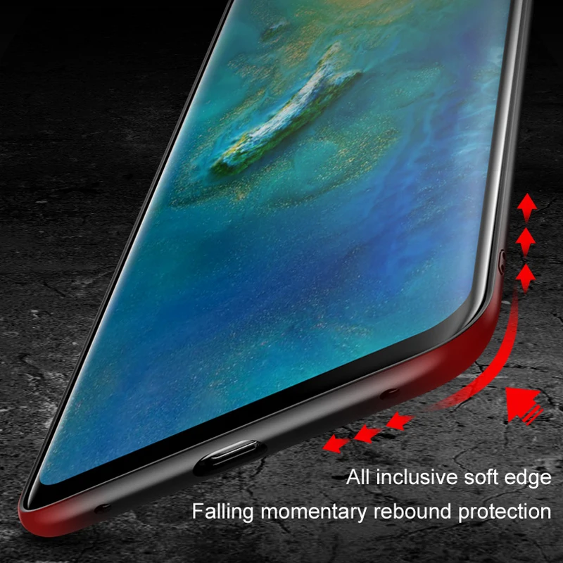 Vpower изогнутый стеклянный чехол для huawei mate 20 Pro чехол mate 20 задняя крышка противоударный силиконовый мягкий край для huawei mate 20 чехол s