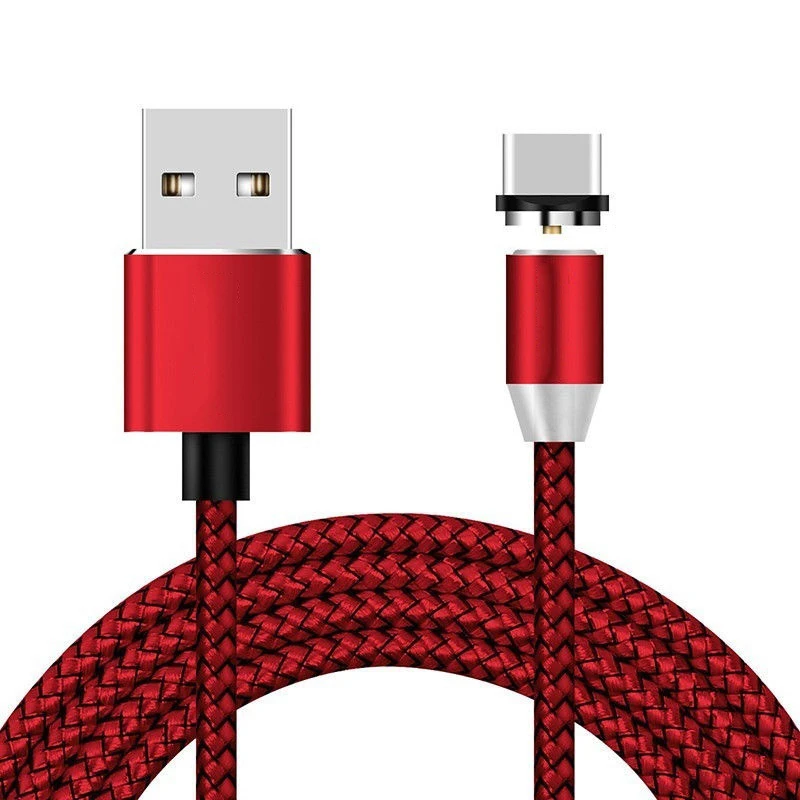 Магнитный кабель Micro usb type C зарядный кабель для iPhone samsung Xiaomi huawei type C штекер смартфон Универсальный Магнитный кабель - Цвет: Red