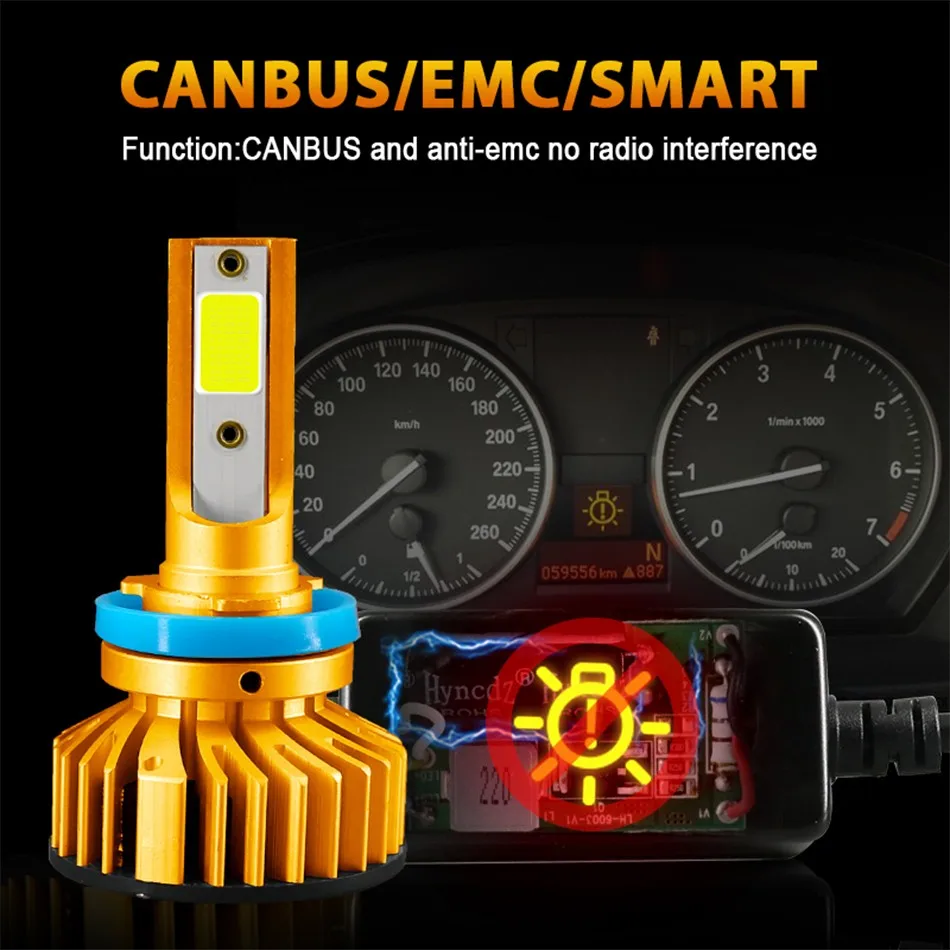 CARLitek мини H7 Led Canbus H4 турбо автомобиль лампочка для передних фар лампа H 11 Led H1 HB4 HB3 н7 H8 H3 противотуманная фара 4300 K 6000 K