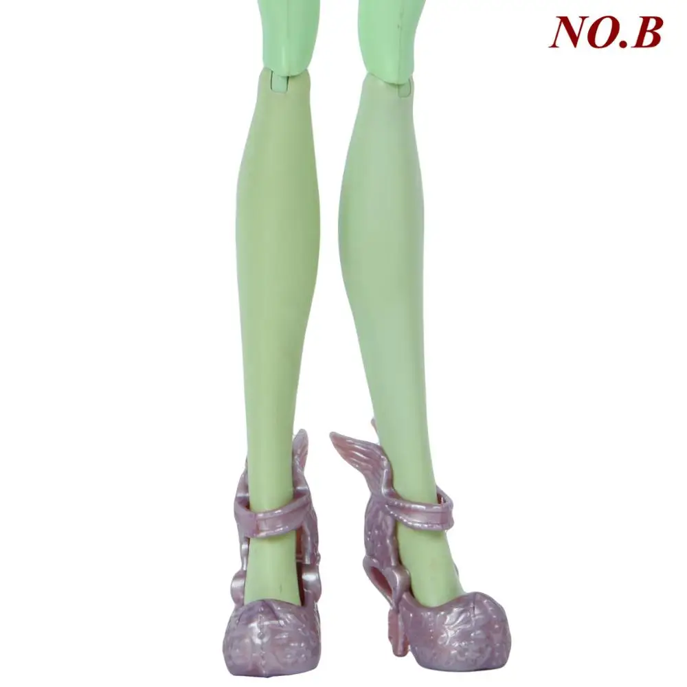 Черный Высококачественные кукольные туфли для куклы Monster high, свадебная одежда для вечеринки, смешанные стильные туфли на высоком каблуке, сандалии, игрушки, аксессуары - Цвет: Черный