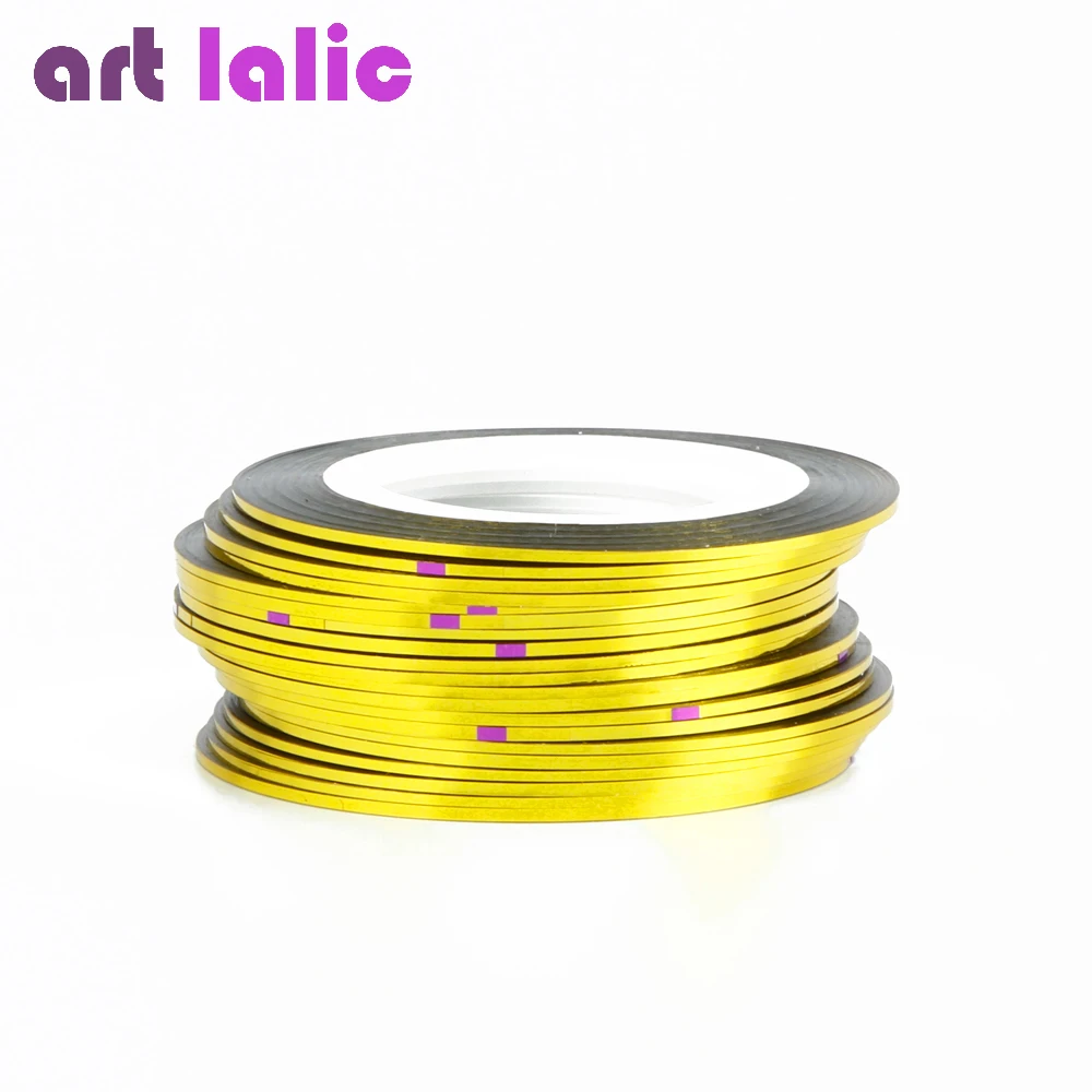 Artlalic 10 рулонов линии ногтей чередование стикер ленты 1 мм Клей многоцветный DIY маникюр Дизайн ногтей Стайлинг насадки для инструментов наклейки