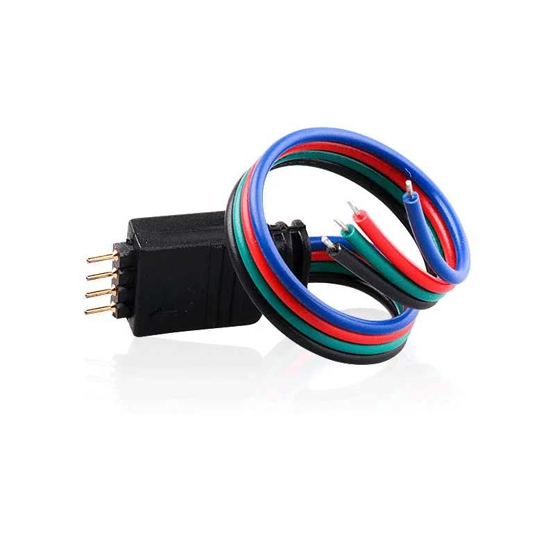 22AWG 10 см/15 см 4 Pin Черный RGB Мужской плоский удлинитель светодиодный адаптер