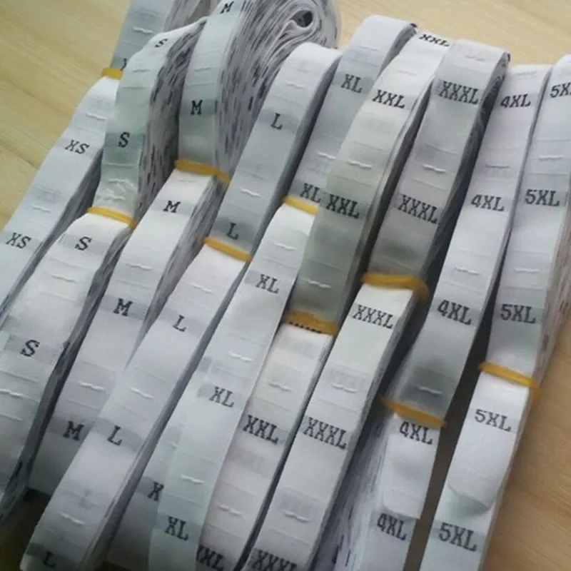 XS-5XL Белый Алфавит тканая полиэфирная ткань размер этикетка для