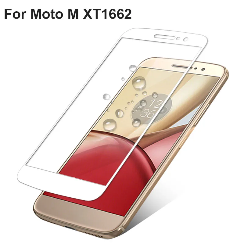 Ультратонкое закаленное стекло 9H золотого и белого цветов для Moto M XT1662 XT1663