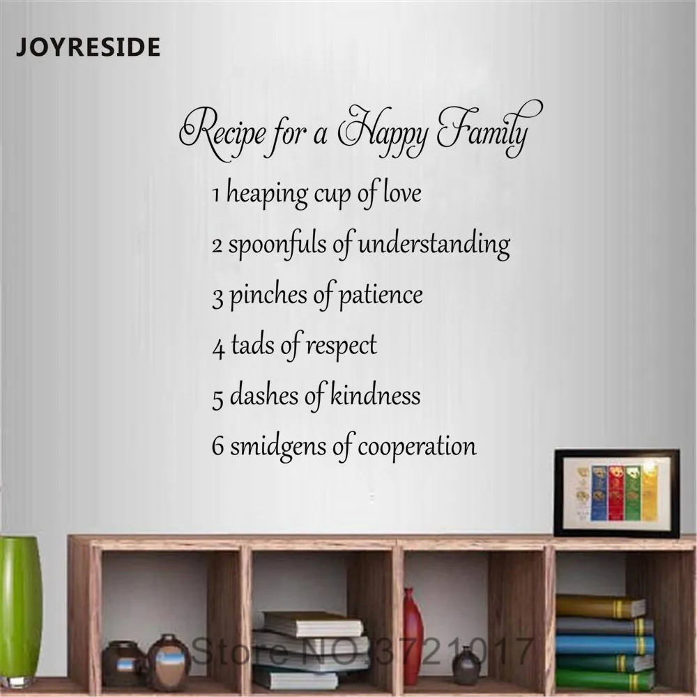 Joysebe рецепт для счастливой семьи Настенный декор наклейки виниловый интерьера