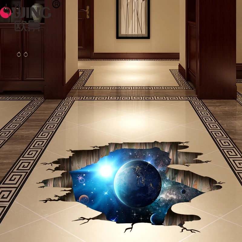 3D кирпичная стена Вселенная космическая галактика Настенная Наклейка для