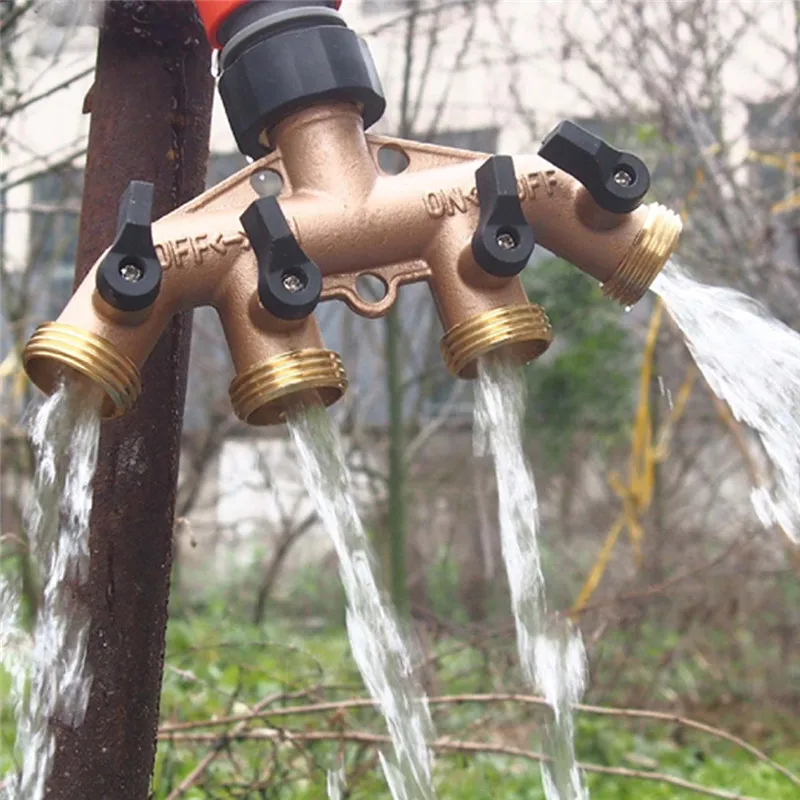 Разветвитель для садового шланга 4 ходовые соединители шлангов распределитель