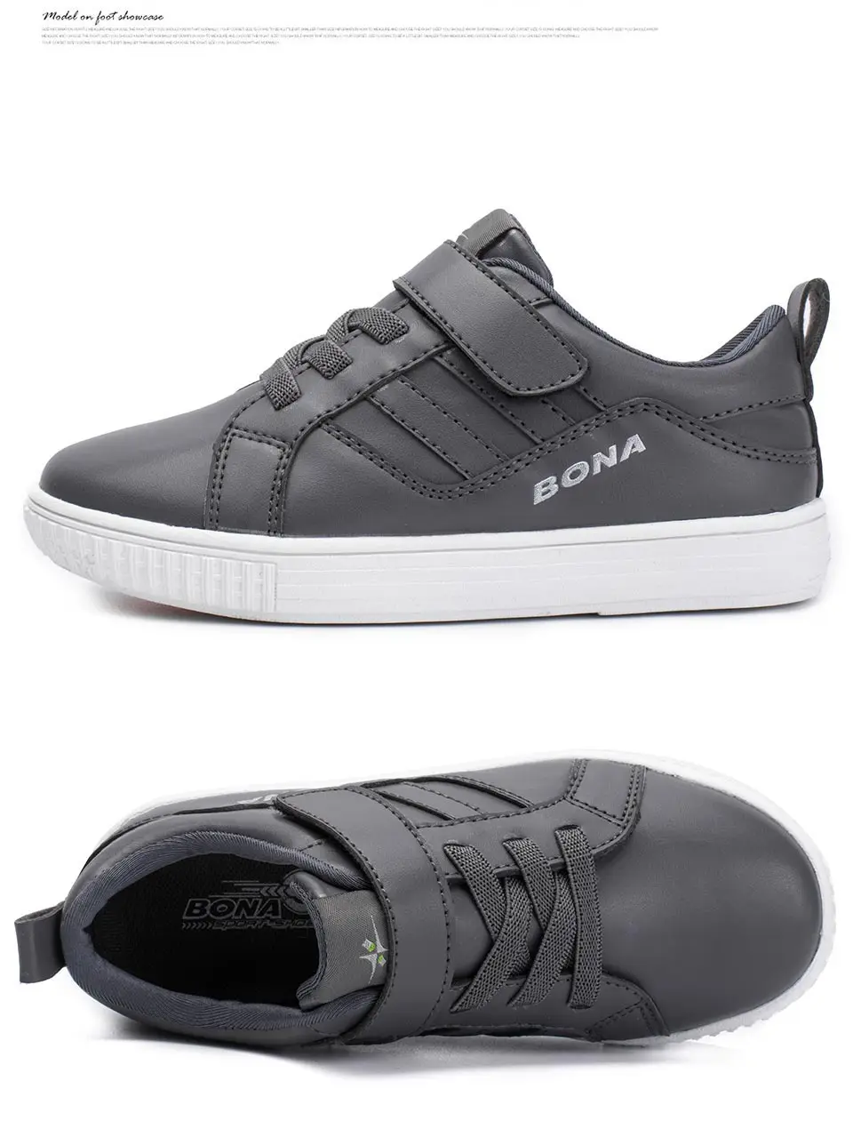 BONA/Новинка; Модная стильная детская повседневная обувь; туфли на плоской подошве из синтетического материала для девочек; лоферы на липучке для мальчиков; уличные кроссовки; обувь;