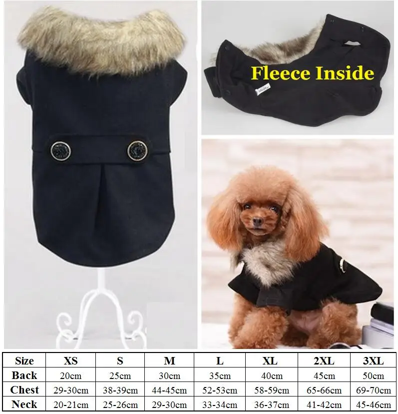 Fleece Black A13008 Одежда с принтом в виде собак зимняя одежда для домашних животных для маленьких собак французский одежда для бульдога теплое пальто из флиса для мальчиков курта для собак XS S M L XL XXL - Цвет: Fleece Black A13008