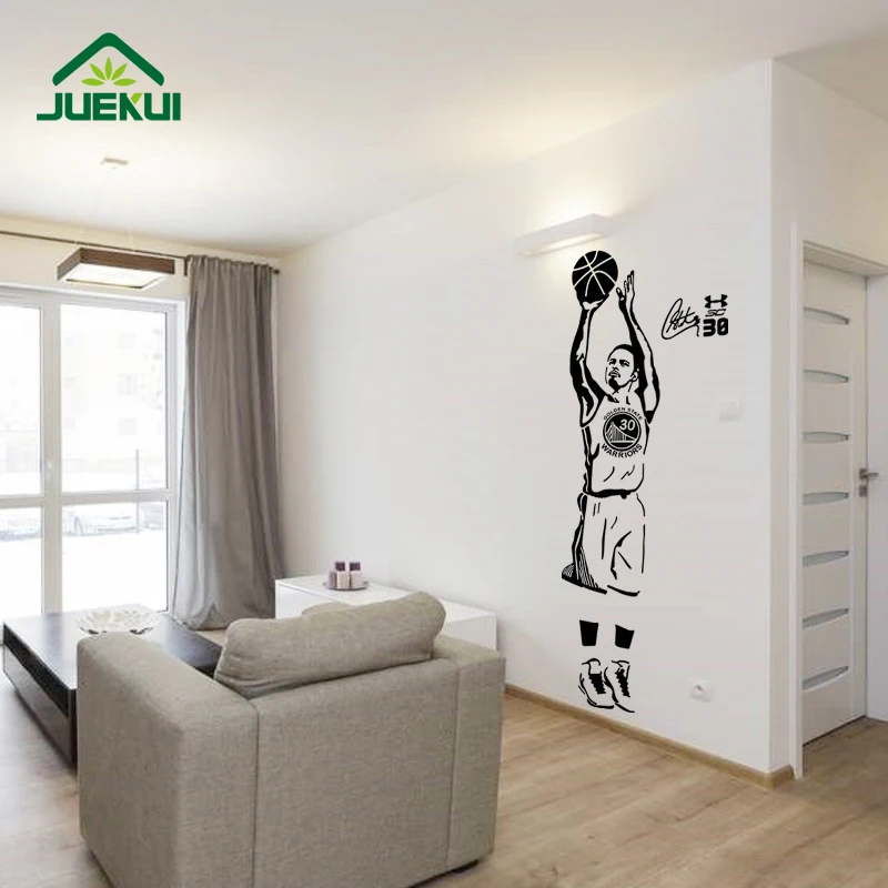 Баскетбольная суперзвезда наклейки на стену для мальчиков спальни виниловые