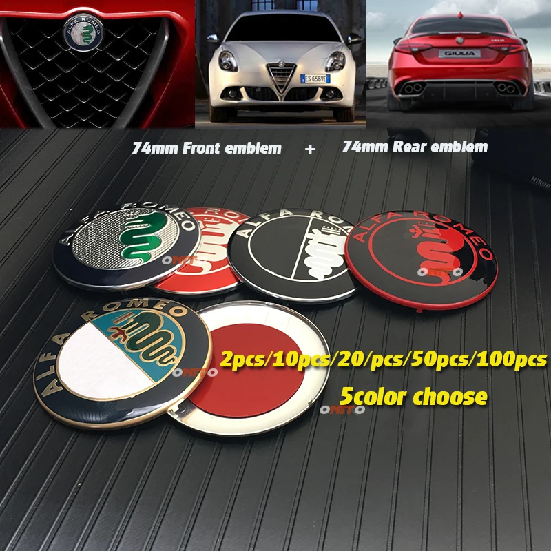 20 штук 10 шт. 2 50 100 для Alfa Romeo Автомобильная эмблема логотип 7 4 см 74 мм передний