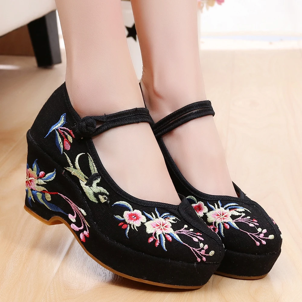 Цветок и сорока вышитые для женщин балетки с узором китайский национальный стиль