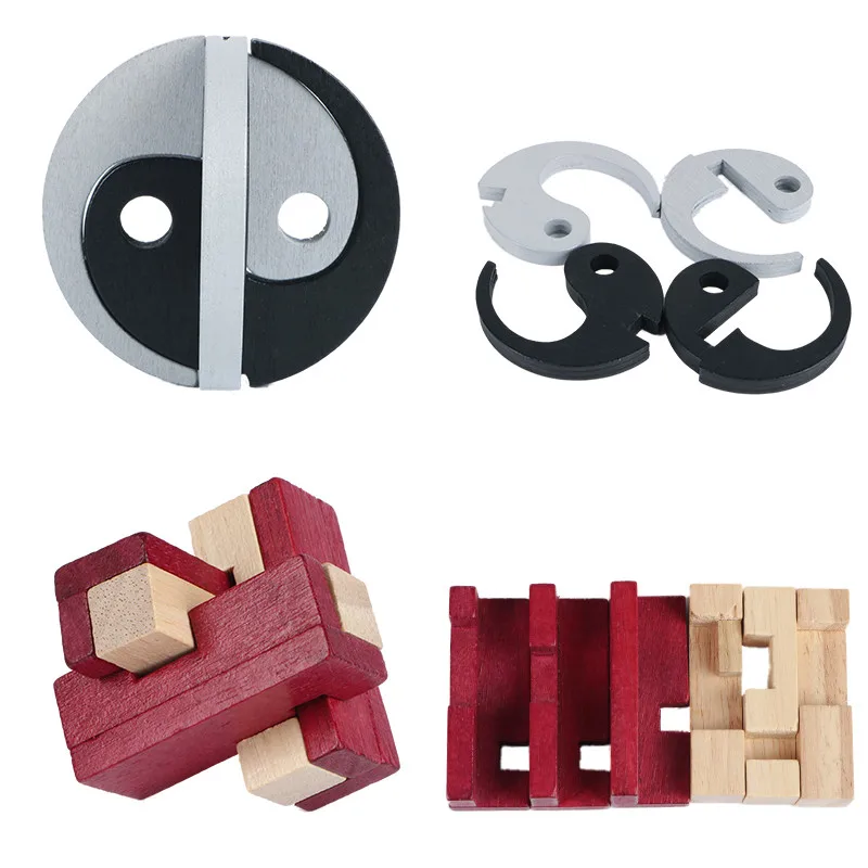 Забавная игрушка IQ головоломка для развития интеллекта замок конмин деревянные