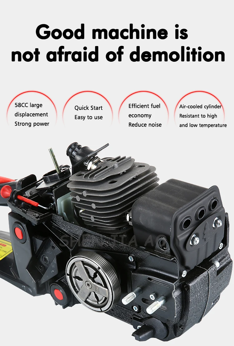3.8KW Высокая мощность ручная цепная пила шлифовальная машина для резки газовая бензиновая пила лесозаготовительные пилы деревянные инструменты Электроинструмент электроцепная пила