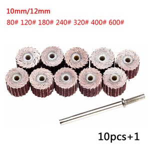 Шлифовальный круг Dremel, 10-12 мм, наждачная бумага для абразивный дремель, инструменты для удаления ржавчины, полировки 80-600 Грит