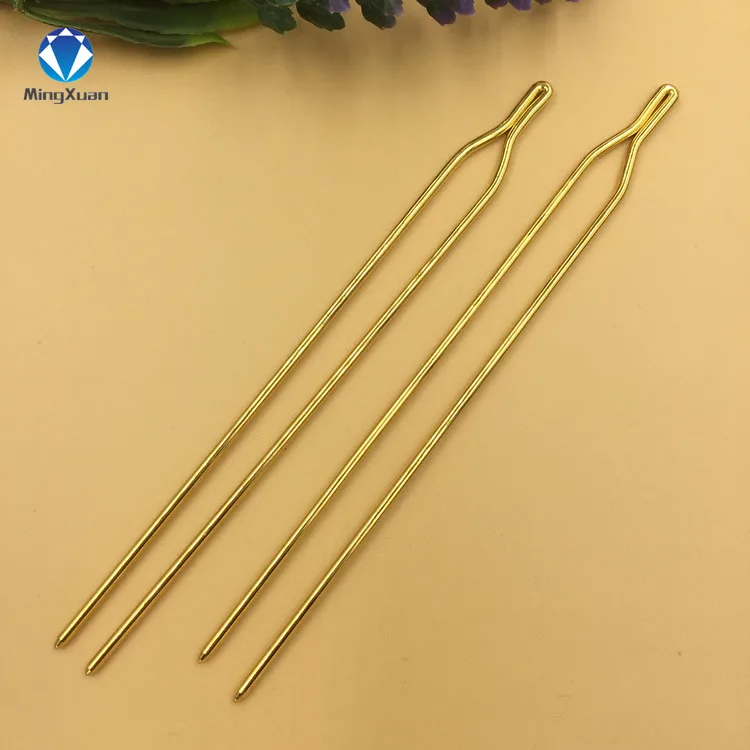 MINGXUAN 5 шт./лот 125x2 мм необработанные латунные золотые палочки для волос y-образные шпильки для волос установка пустой базы для женщин ювелирные изделия