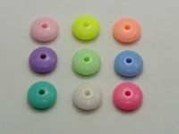 200 mixed pastel color acrylic flat round disc beads 10x4mm spacer