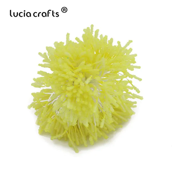 C10 Yellow Lucia crafts, 144 шт, 3 мм, Двойные наконечники, стеклянные цветы, тычинки для свадебного украшения, сделай сам, скрапбукинг, венок, поддельные, pist C1204 - Цвет: C10 Yellow