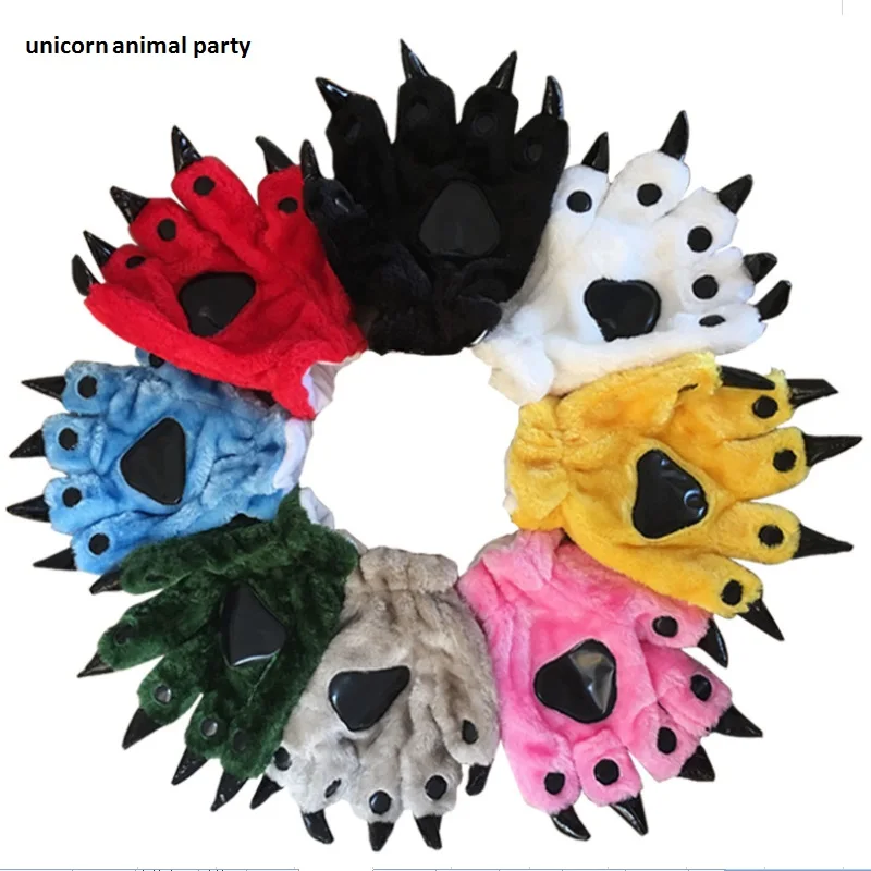 Теплые халаты с когтями животных перчатки из мягкого плюша персонажами