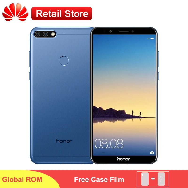 Huawei Honor 7C 4 г LTE Мобильного Телефона уход за кожей лица ID 5 99 &quotполный вид экран Qualcomm