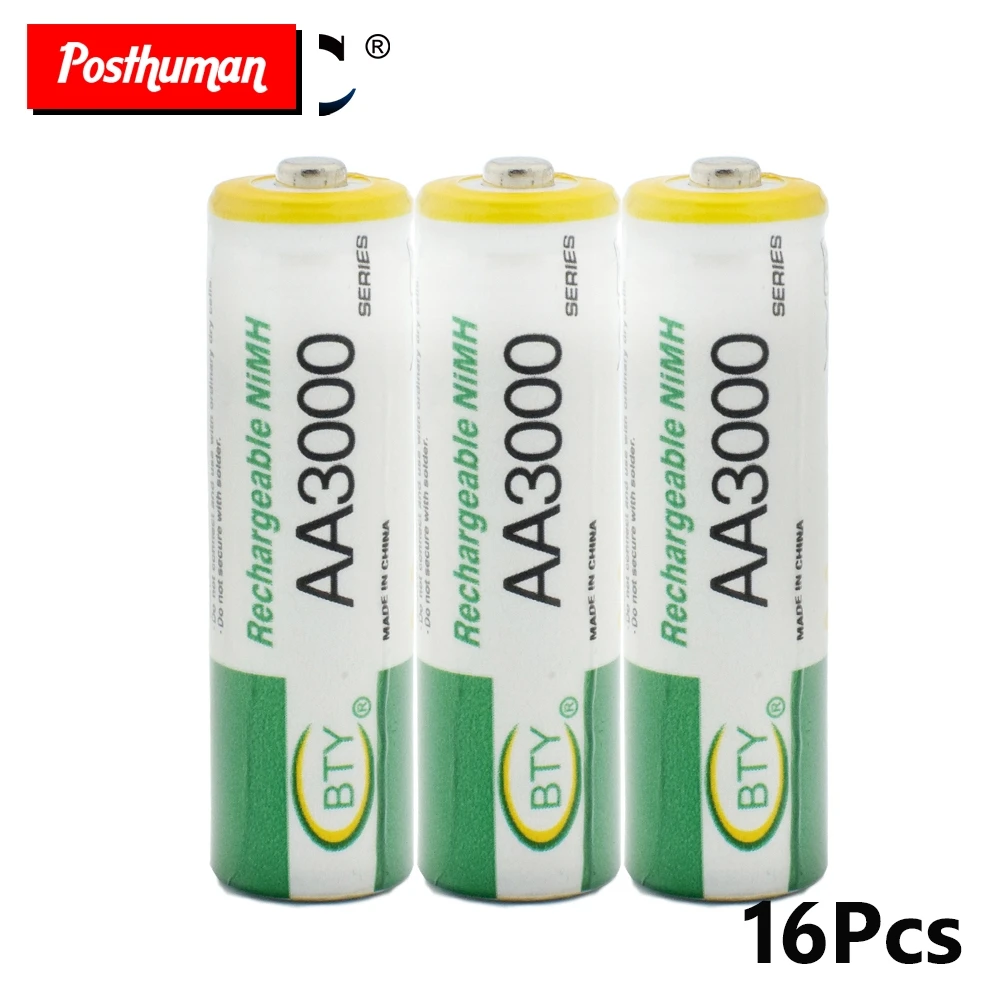 Postuman 1,2 v 16 шт AA LR6 HR6 3000mAh ni-mh перезаряжаемые батареи KAA 815 15A AA Nimh Замена батареи для камер мыши