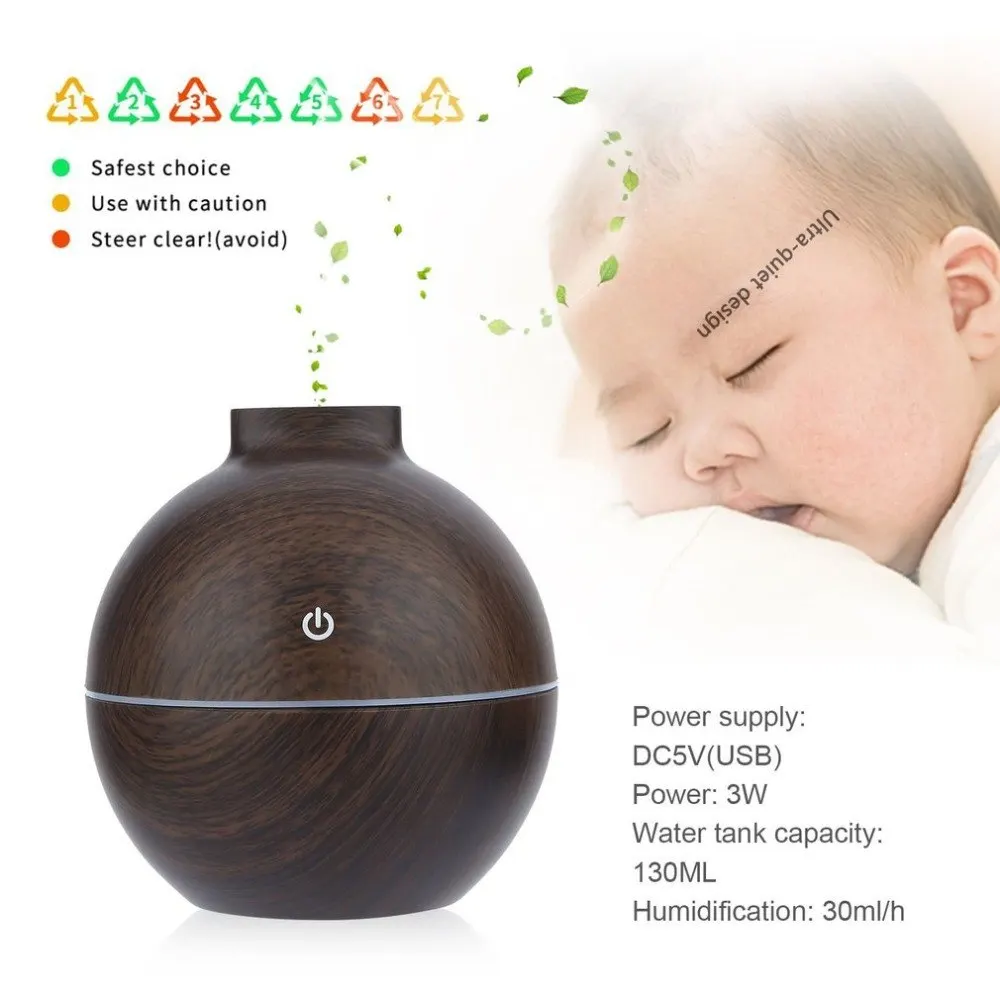 

USB Mini Atomization Humidifier Wood Essential Electric Aroma Diffuser Mist Maker for Home