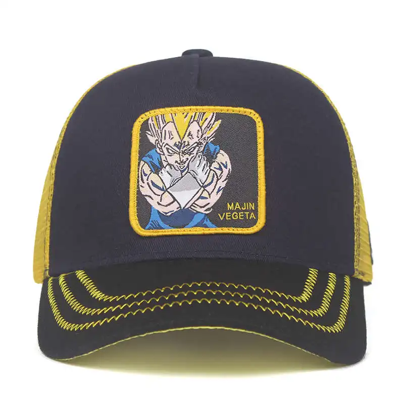 Бренд Dragon Ball Z Goku VEGETA MAJIN Snapback оберточная Стеклопластиковая Мужская и Женская Хип-хоп шляпа для папы грузовая сетчатая шапка дропшиппинг - Цвет: MAJIN VEGETA