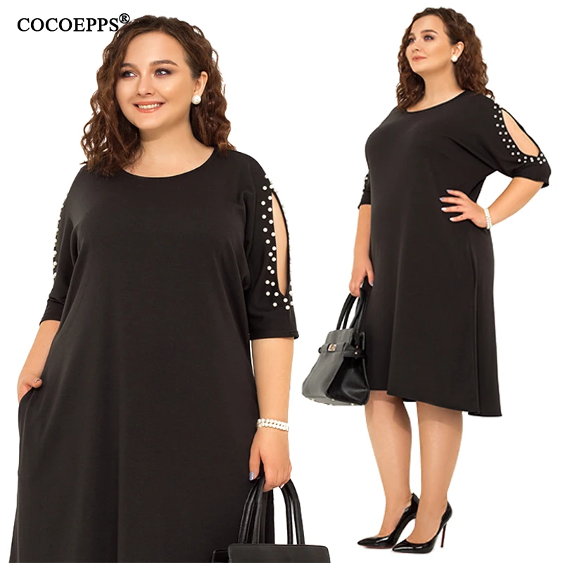5XL 6XL 2019 женское свободное платье большого размера Весна Плюс Размер летнее