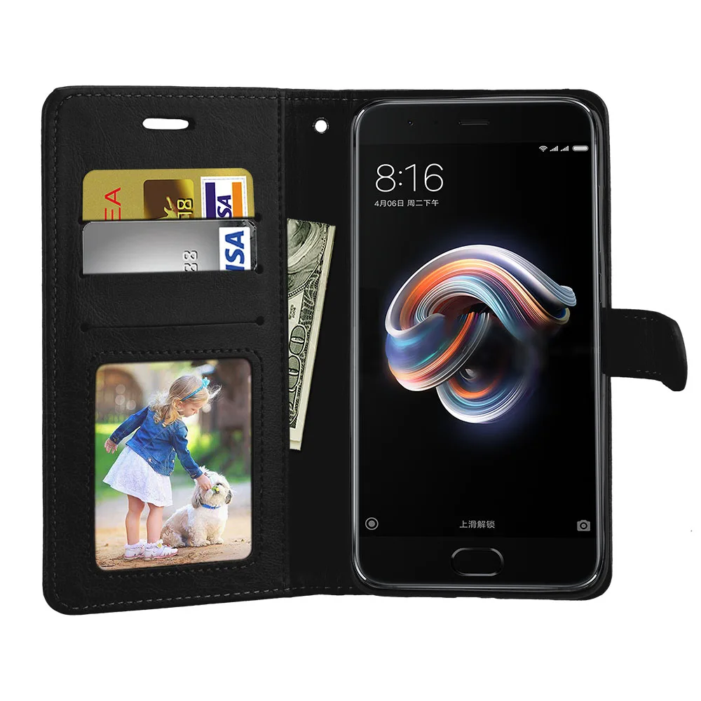 Магнитный чехол для Xiaomi Mi 4 M4i M4c 5 6 M6 5X 6X Mi8 8SE Mix 2s A1 A2 Note 3 бумажники с подставкой