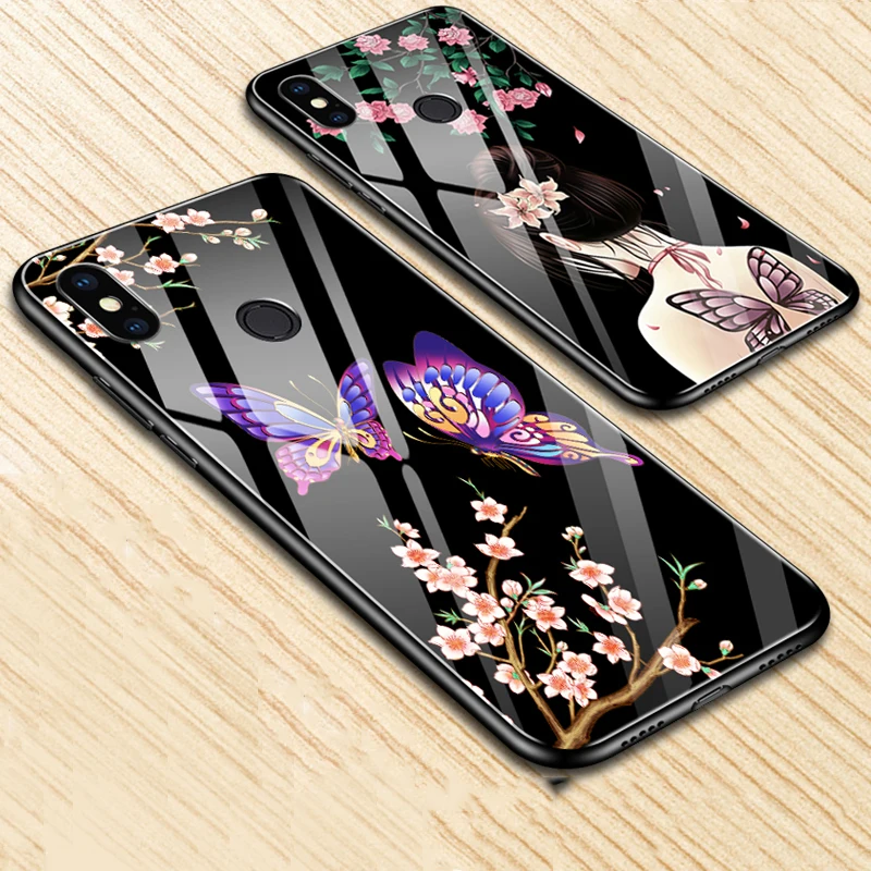 Модный чехол GKK для Xiaomi Mi 8 заднее стекло + мягкая термополиуретановая