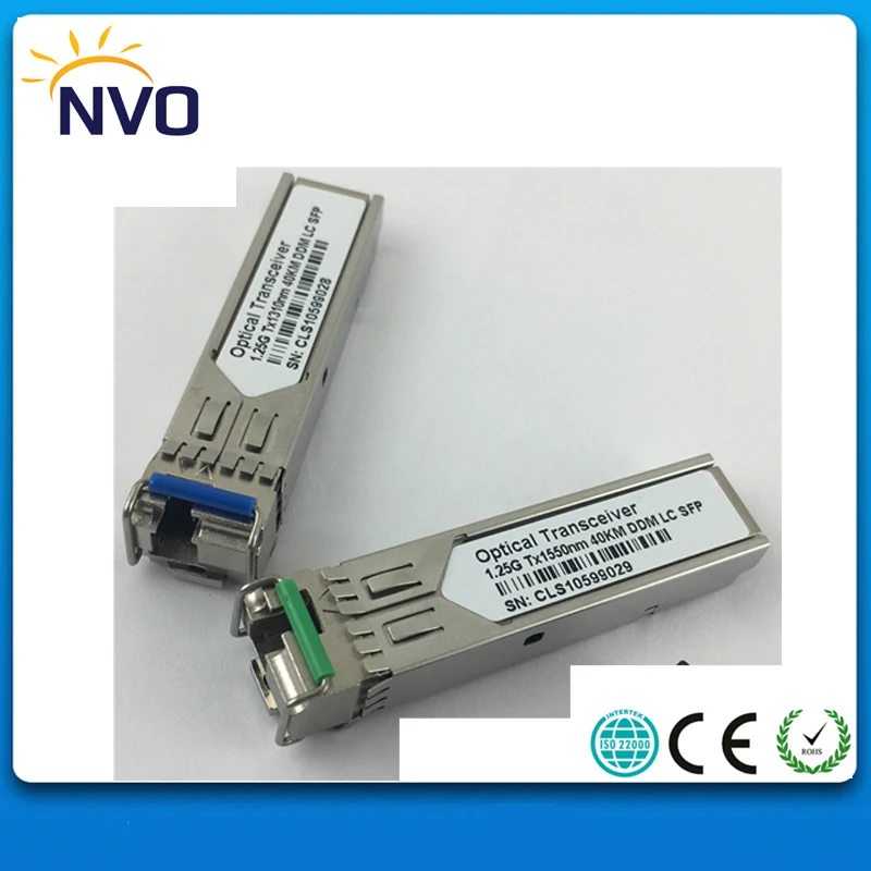 Бесплатная доставка 1 25G 40km WDM BIDI SFP модуль приемопередатчика 1310/1550nm 40KM LC