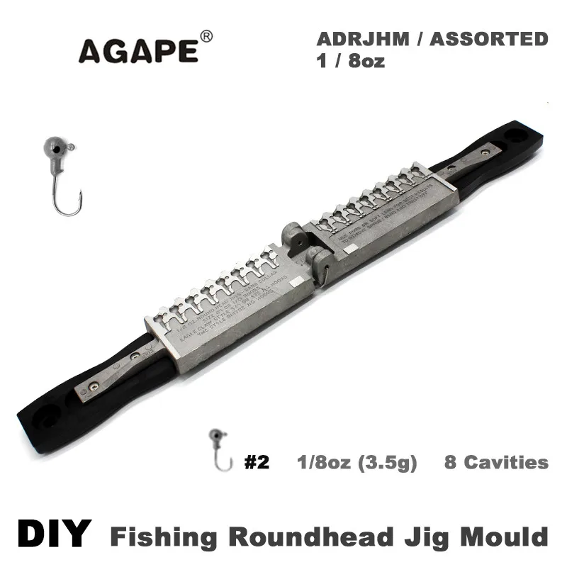 Agape DIY рыболовные круглоголовые джига плесени adrjhm/разные комбо 1/8 унций(3,5 г) 8 стаканчики для минеральных водов