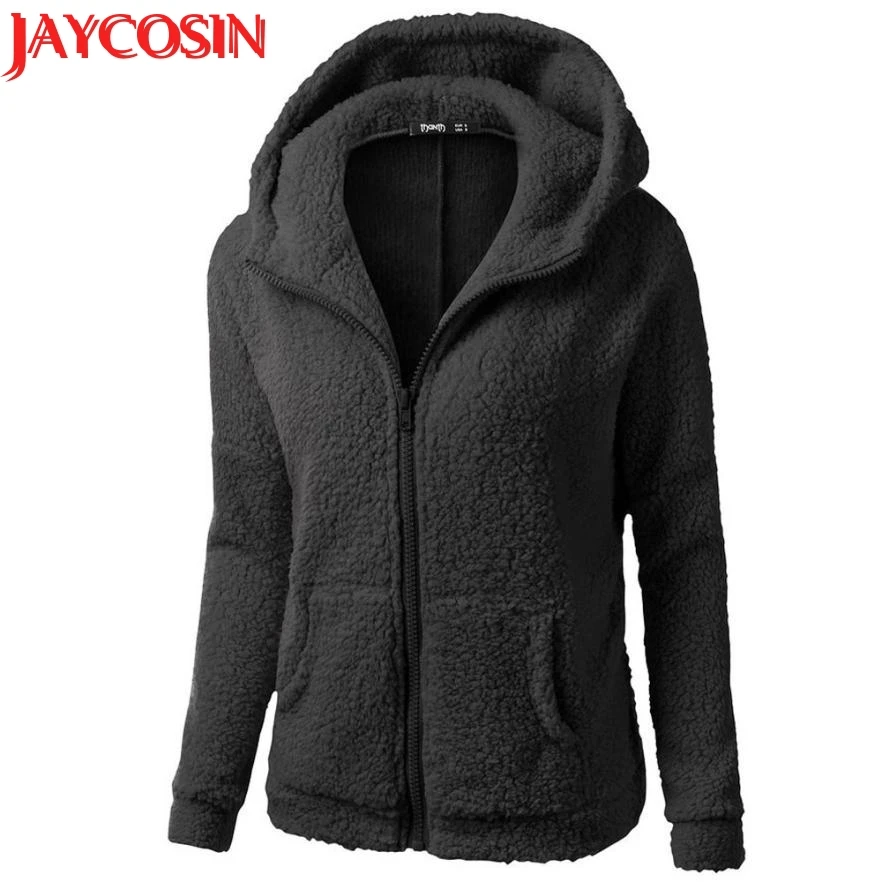 Женский свитер с капюшоном зимнее теплое шерстяное пальто на молнии хлопковое