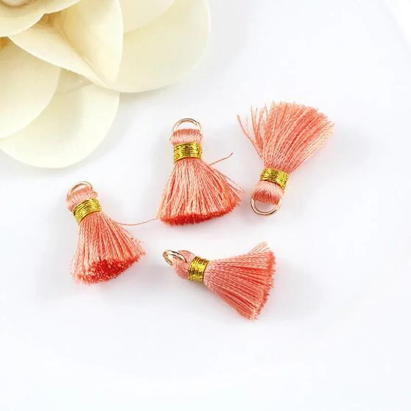Orange-20pcs DIY 20 шт Мини ледяная подвеска с шёлковой кисточкой женские серьги ожерелье аксессуары 2 см - Цвет: Orange-20pcs