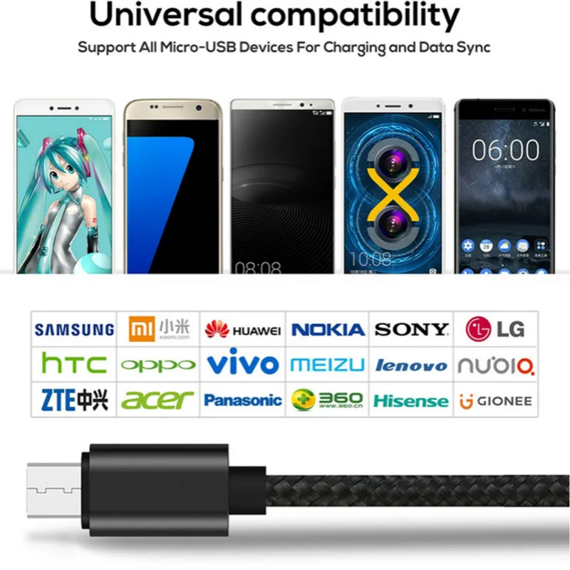 Кабель Micro USB VOXLINK интеллектуальный дисплей напряжения и тока usb кабель для