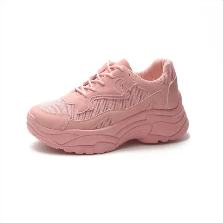 Розовый Женские кроссовки; женская повседневная обувь; модные zapatos De Mujer tenis feminino; белые кроссовки; женские кроссовки; Baskets Femme - Цвет: Розовый