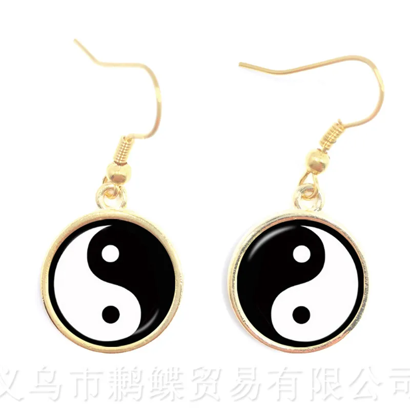 Новейшие Модные серьги-капли ручной работы Taoist Tai Chi Yin &amp Yang индивидуальные