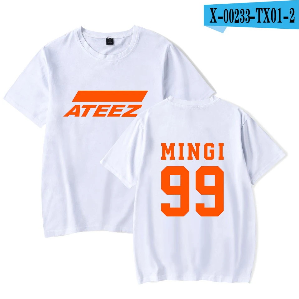 White Новая Футболка kpop group ATEEZ, топы, Hongjoong Seonghwa Yunho Yeosang San Mingi Wooyoung Jongho ATEEZ A подростковый Z - Цвет: White