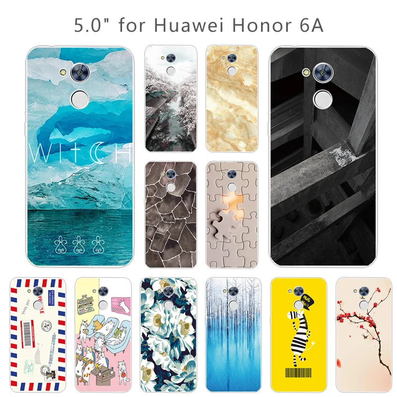 Мягкий силиконовый чехол для Huawei Honor 6A 5 0 дюйма Прозрачный квадратный из ТПУ