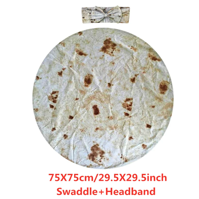 C-75cm-29.5inch Burrito одеяло для новорожденных муки Tortilla пеленать Одеяло пеленка для сна обёрточная бумага шляпа набор мексиканский блинчик пеленка для сна - Цвет: C-75cm-29.5inch
