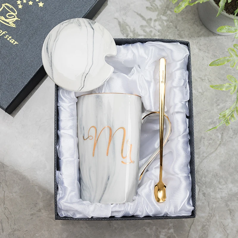 Посуда для напитков креативная керамическая кофейная кружка Ms/Mrs Мраморная чашка