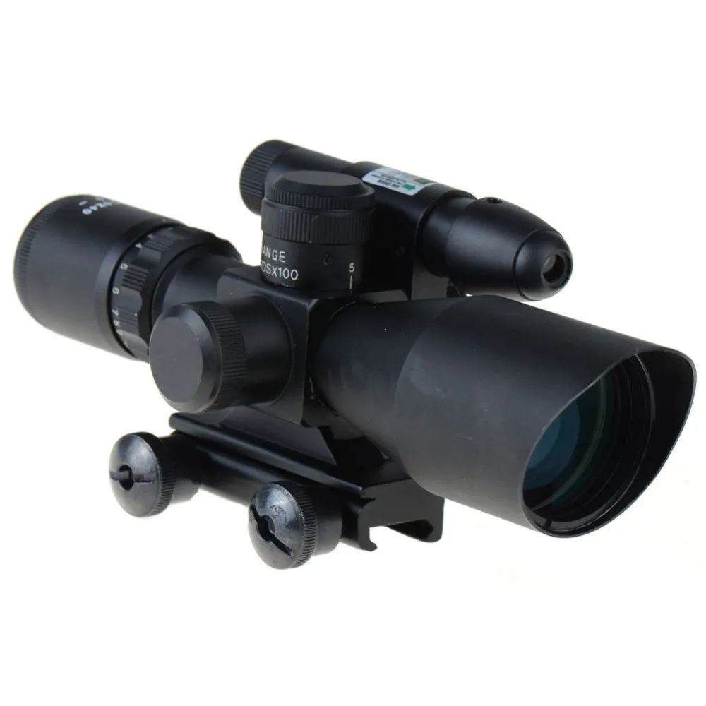 

2016 Tactical Compact Laser Riflescope 2.5-10X40 Riflescope Illuminated Tactical Riflescope with Green Laser Hunting Scope