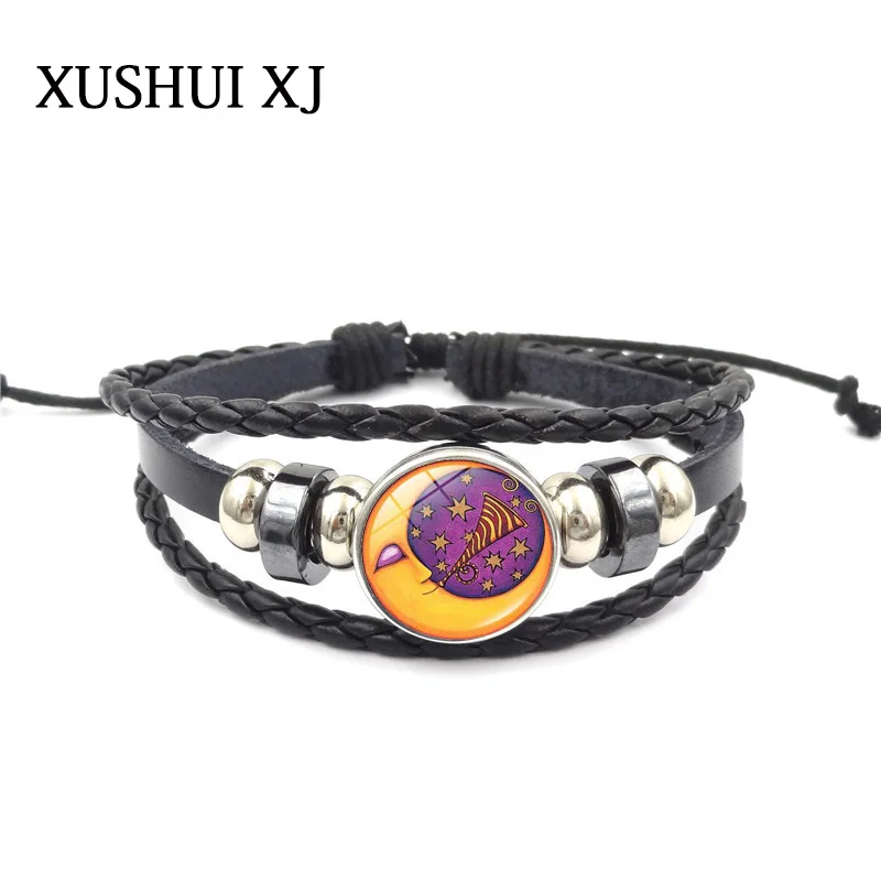 XUSHUI XJ Шарм с Луной и звездой браслет для женщин Винтажные Ювелирные изделия