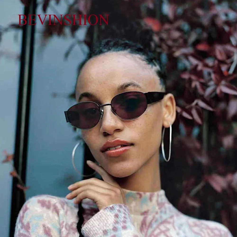 Мужские и женские солнцезащитные очки в стиле стимпанк металлические с овальной