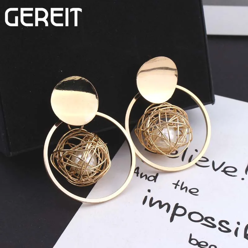 GEREIT, в стиле панк, большие, золотые, серебряные, квадратные серьги-кольца, большие, треугольные, в форме сердца, массивные серьги для женщин, Kpop, ювелирные изделия, подвески
